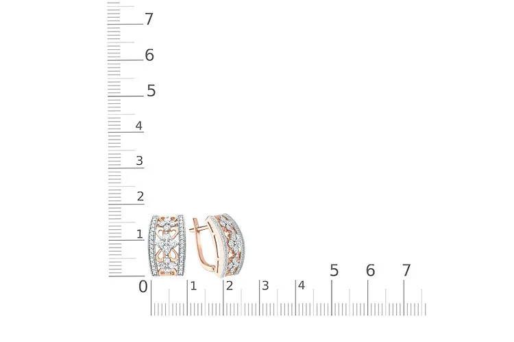 Серьги из красного золота с 80 бриллиантами