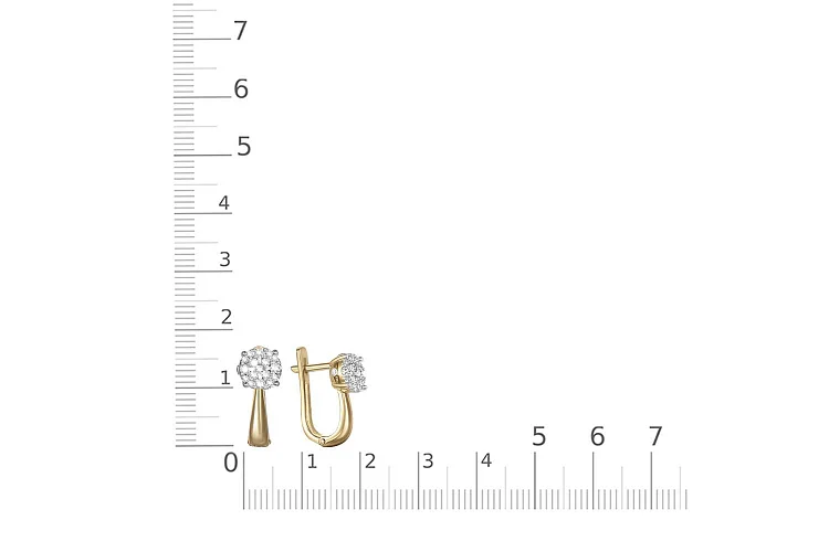 Серьги Малинки из жёлтого золота с 40 бриллиантами