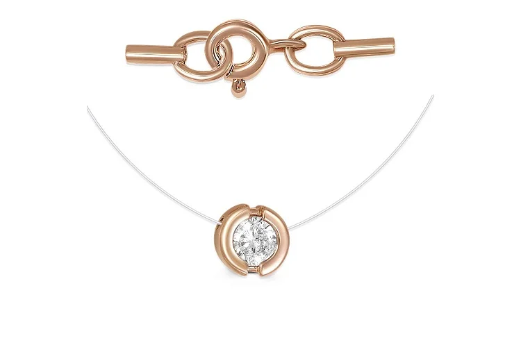 Колье из красного золота с фианитом