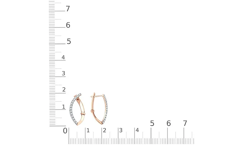 Серьги из красного золота с 28 бриллиантами