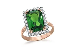 Кольцо из красного золота с наноситалом и 24 фианитами