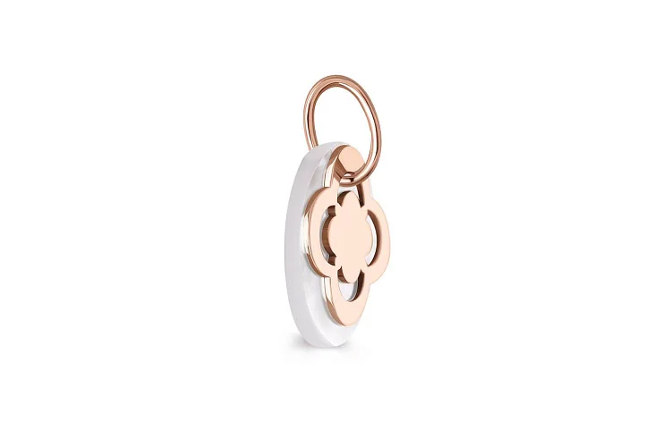 Подвеска Клевер из красного золота с перламутром