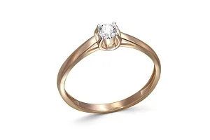 Кольцо из красного золота с фианитом