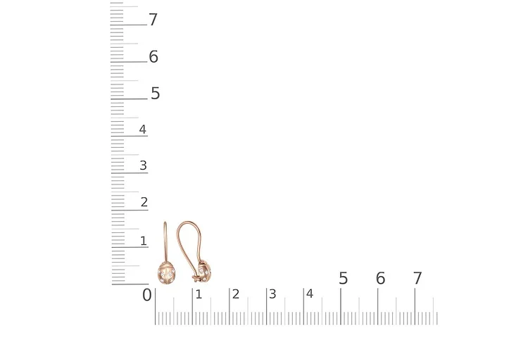 Детские серьги Божьи коровки из красного золота с 12 фианитами