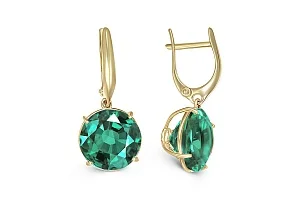 Серьги из жёлтого золота с 2 кварцами