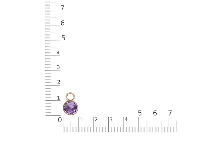 Подвеска серёг-трансформеров из красного золота с аметистом