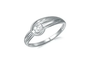 Кольцо из белого золота с фианитом