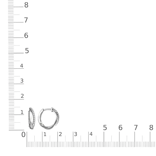 Серьги из белого золота с 20 фианитами