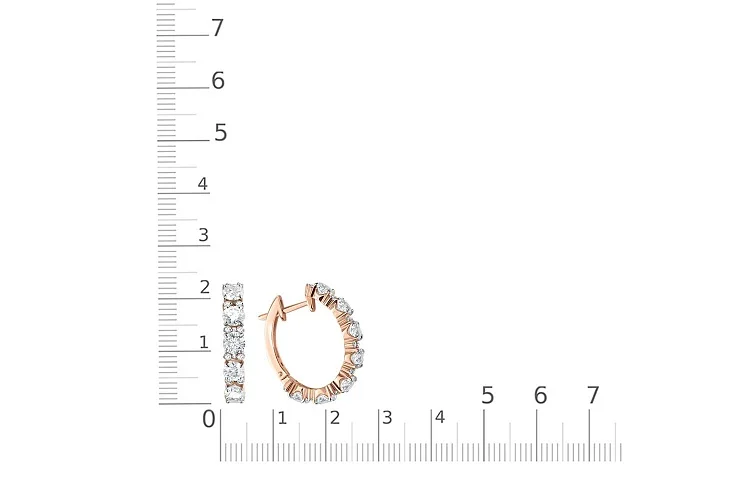 Серьги Дорожки из красного золота с 46 фианитами