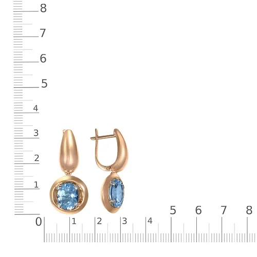 Серьги из красного золота с 2 топазами swiss