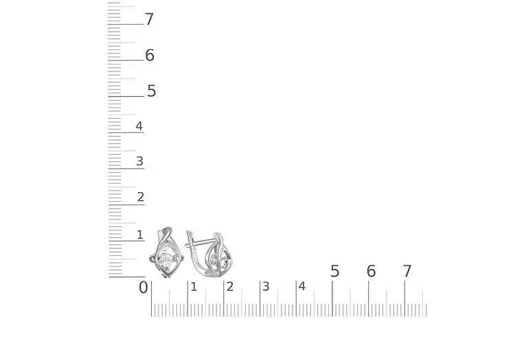 Серьги из белого золота с 2 фианитами