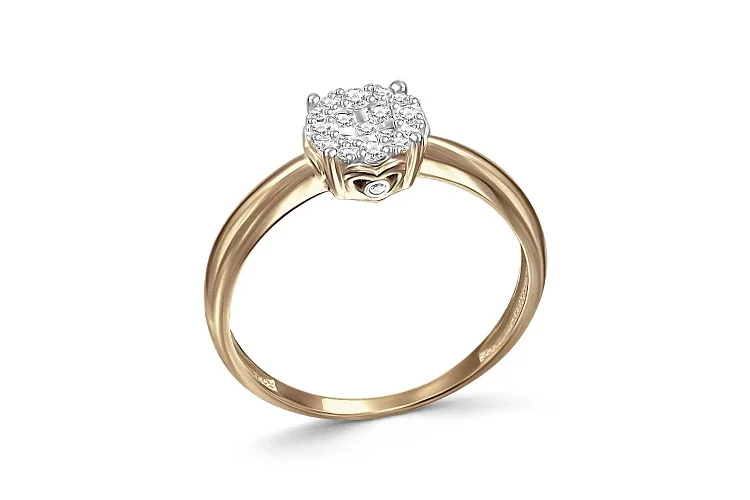 Кольцо из жёлтого золота с 19 бриллиантами