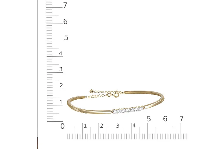 Браслет из жёлтого золота с 7 фианитами