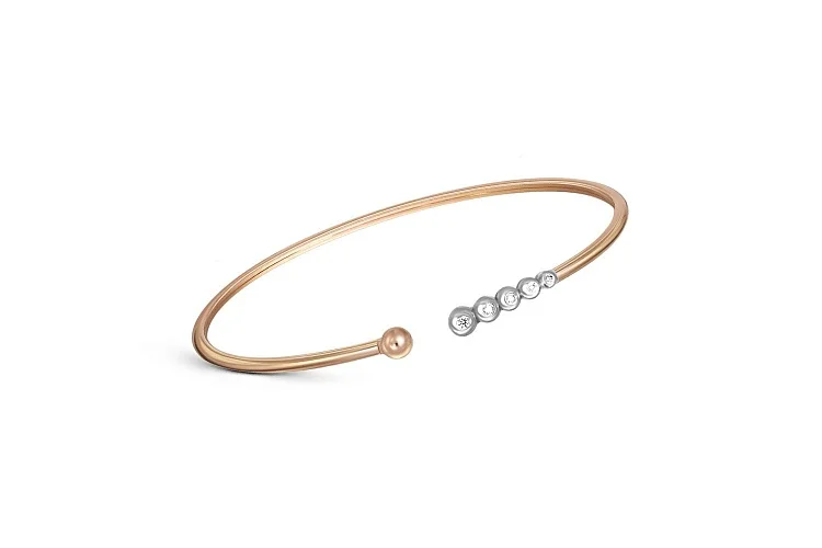 Браслет из красного золота с 5 бриллиантами