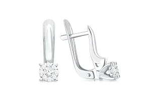 Серьги Малинки из белого золота с 18 бриллиантами