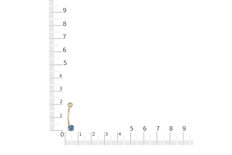 Пирсинг из красного золота с топазом swiss