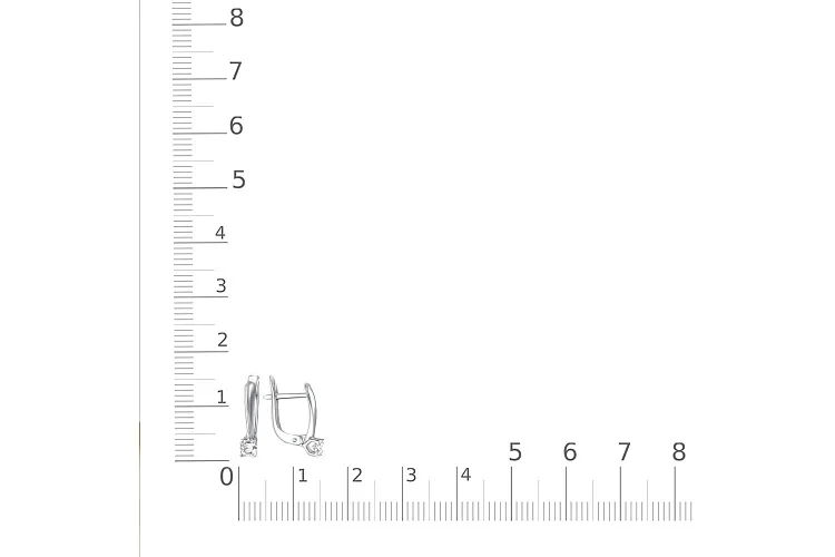 Серьги из белого золота с 2 фианитами