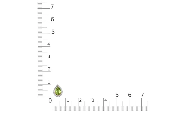 Подвеска из красного золота с хризолитом и 23 фианитами