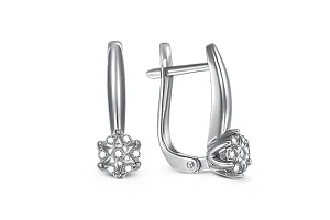 Серьги Малинки из белого золота с 14 бриллиантами