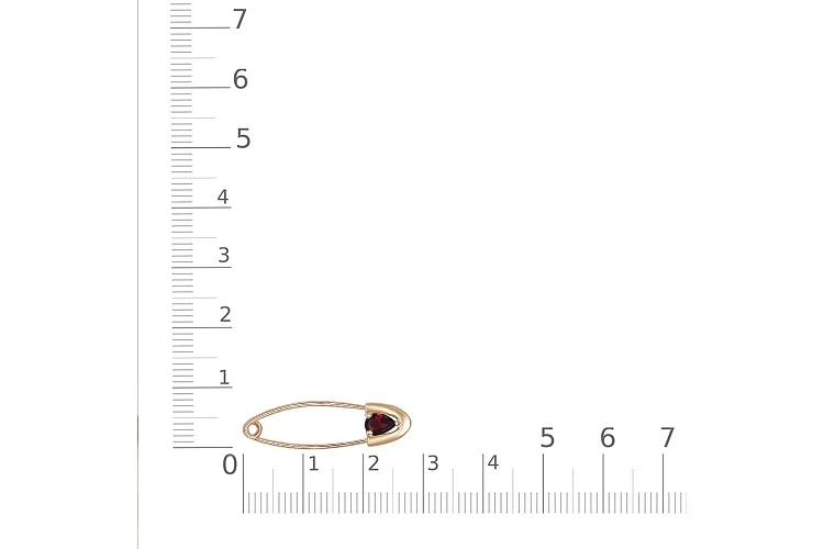 Булавка из красного золота с гранатом