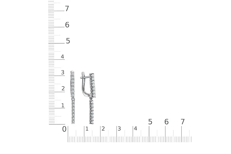 Серьги Дорожки из белого золота с 28 бриллиантами