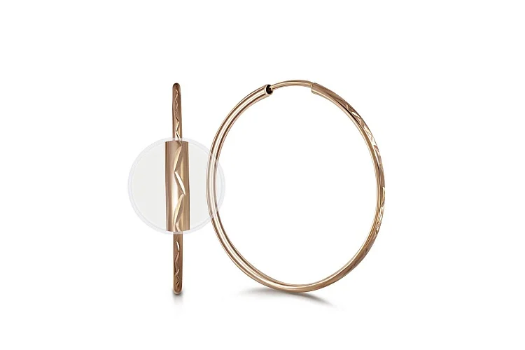 Серьги-конго из красного золота без вставок