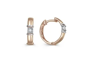 Серьги из красного золота с 2 бриллиантами