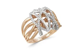 Кольцо из красного золота с 53 бриллиантами