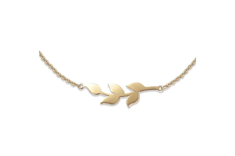 Колье Веточка из жёлтого золота без вставок