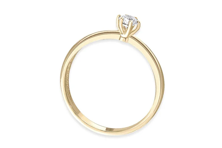 Кольцо из жёлтого золота с фианитом