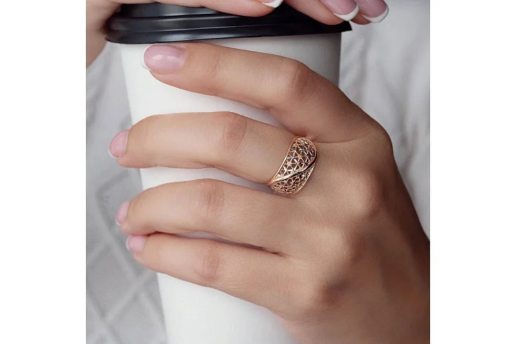 Кольцо из красного золота без вставок