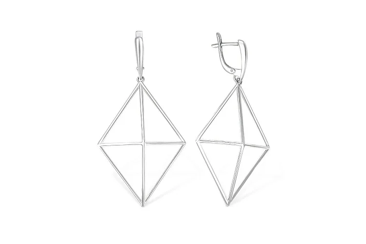 Серьги из белого золота без вставок