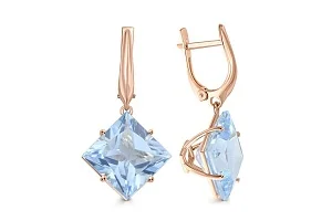 Серьги из красного золота с 2 топазами sky