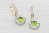 Серьги из жёлтого золота с 2 кварцами и 278 фианитами