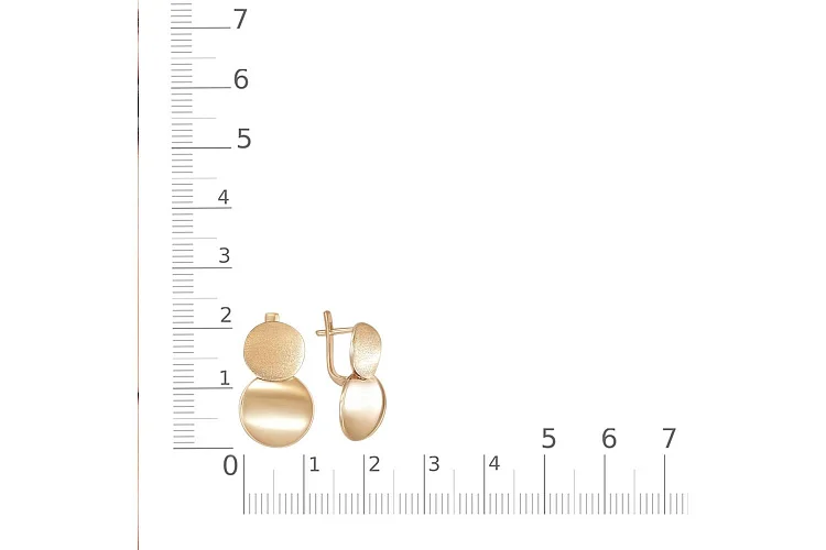 Серьги Круги из красного золота без вставок