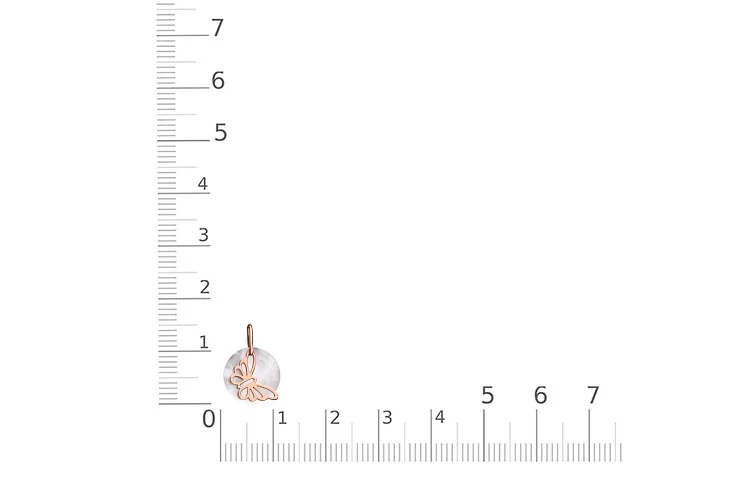 Подвеска Бабочка из красного золота с перламутром