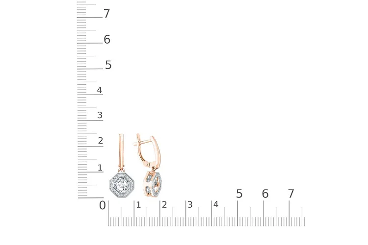 Серьги из красного золота с 42 бриллиантами