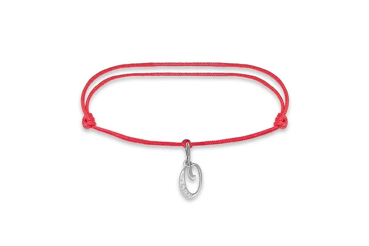 Браслет Буква из белого золота с 3 фианитами