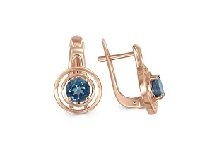 Серьги из красного золота с 2 топазами лондон