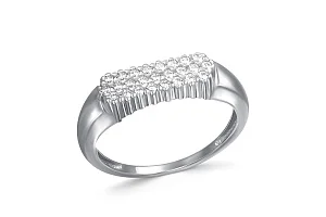 Кольцо из белого золота с 25 фианитами