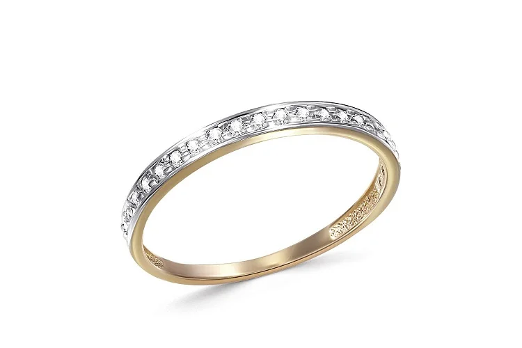 Кольцо Дорожка из жёлтого золота с 21 фианитами