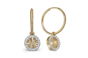 Серьги из жёлтого золота с 40 фианитами