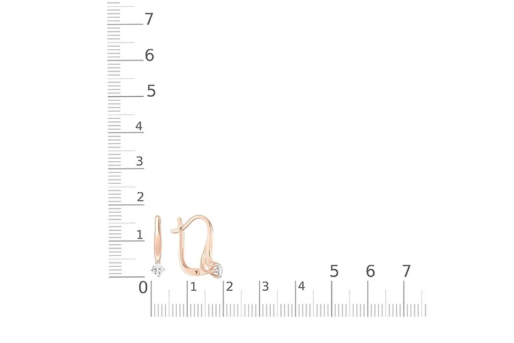 Серьги из красного золота с 2 выращенными бриллиантами