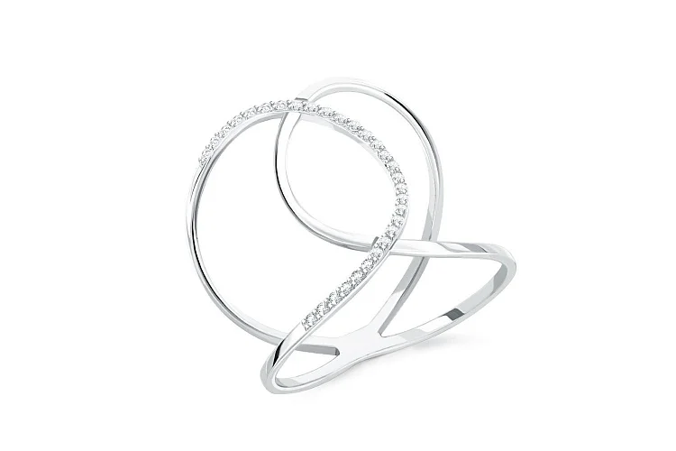 Кольцо из белого золота с 30 бриллиантами