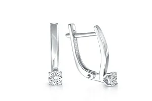 Серьги из белого золота с 2 бриллиантами