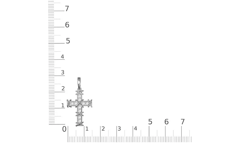 Подвеска Крест из белого золота с 10 бриллиантами