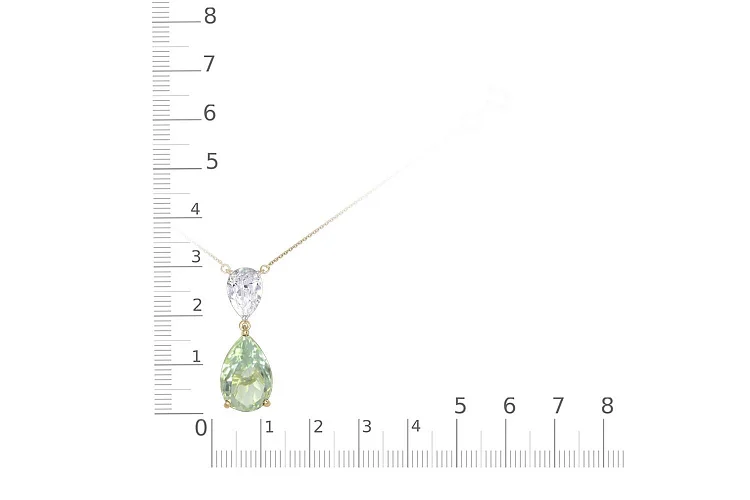 Колье из жёлтого золота с аметистом и фианитом