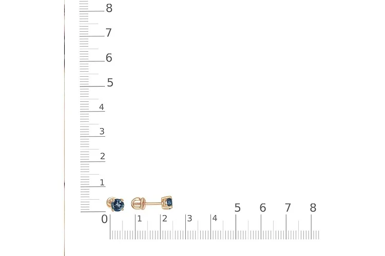 Серьги-пусеты из красного золота с 2 топазами лондон