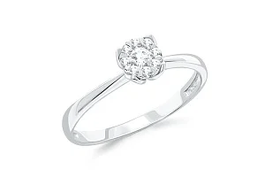 Кольцо Малинка из белого золота с 9 бриллиантами