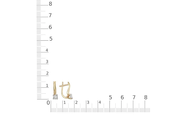 Серьги из жёлтого золота с 2 бриллиантами